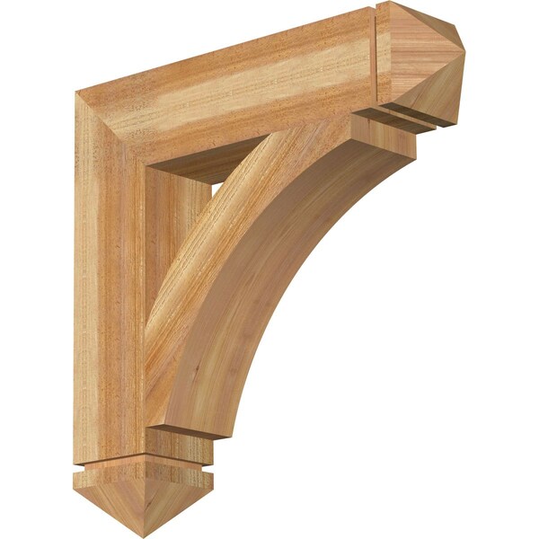 Ekena Millwork Thorton Arts & Crafts Rough Sawn Bracket, Western Red Cedar, 6"W x 28"D x 28"H BKT06X28X28THR03RWR - main